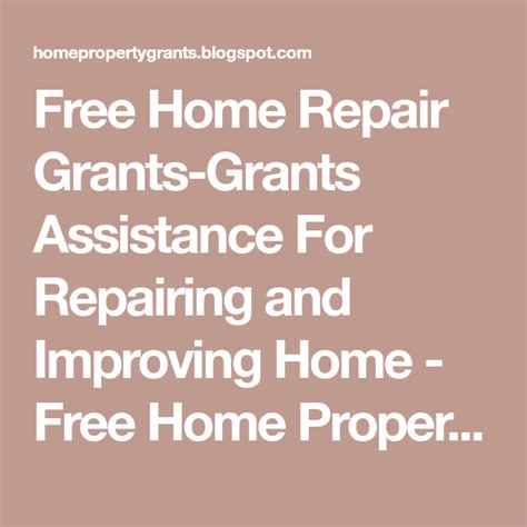 Free Home Repair Grants Grants Assistance For Repairing And Improving