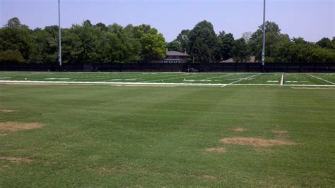 Football games are played on a rectangular field that measures 120 yards (110 m) long and 53.33 yards (48.76 m) wide. Smart Turf: A Day at Purdue - Football Fields