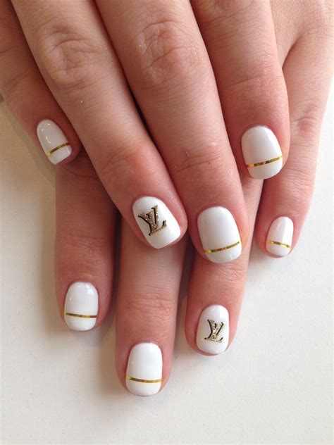 White And Gold Louis Vuitton Nails - Nail and Manicure Trends Louis vuitton rare leather trim dress new 42.