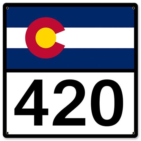 Colorado State Highway Sign 420 12 X 12 Etsy