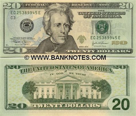 United States Of America 20 Dollars 2004 United States Currency Bank
