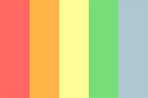Pastel Rainbow Red Orange Yellow Green Blue Color Palette