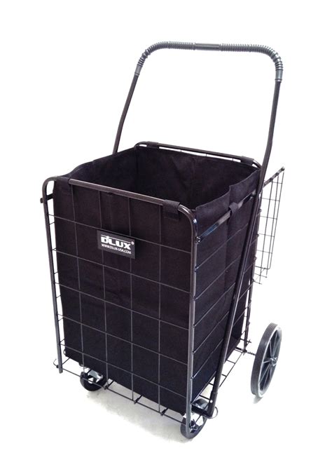 Dlux New Heavy Duty Double Basket Folding Shopping Cart