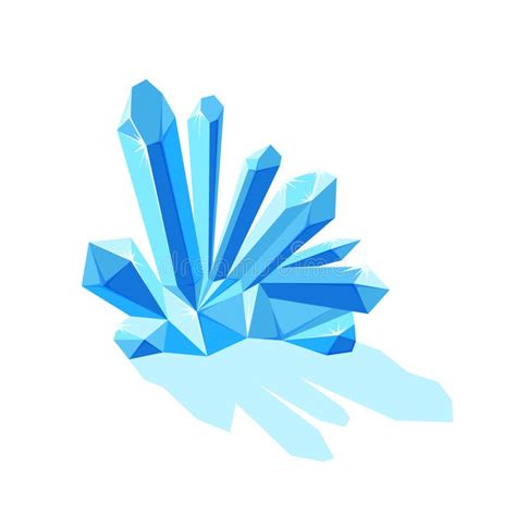 Ice Crystals With Shade Crystal Druse Made Of Ice Vector Illustration
