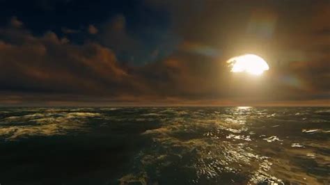 Big Sunset By The Ocean Stock Motion Graphics Motion Array
