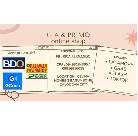Gia And Primo Online Shop