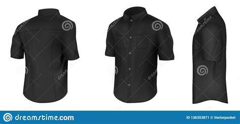 Download Black Shirt With Short Sleeves Vector Mockup Stock Vector ...