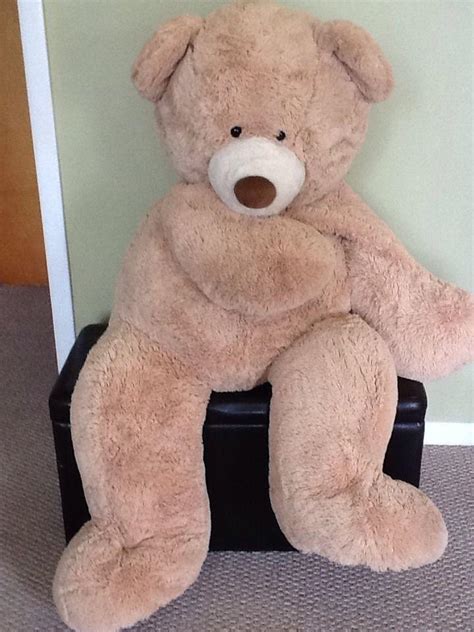 hugfun huge teddy bear plush giant tan brown fur stuffed toy life size 53 1725125408