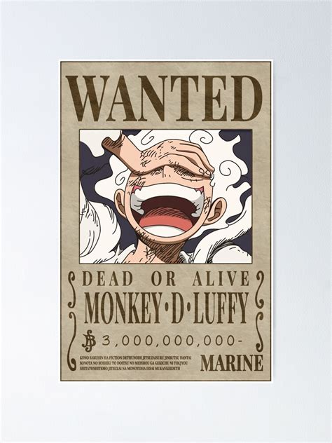 Luffy Wanted Poster Post Wano Updated Bounty Posters Sold By Mila Sku Printerval Uk