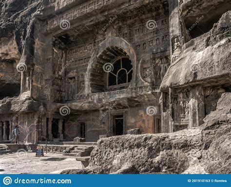 Ajanta Cave Temples In The Granite Mountains Of Vindhya India