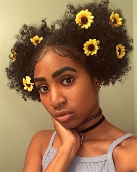 The flower has no fragrance at all, but looks really very beautiful. Black girl, sunflowers aesthetic | Natural hair styles ...