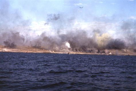 Photo A White Phosphorus Round Exploded On Iwo Jima Beach 19 Feb