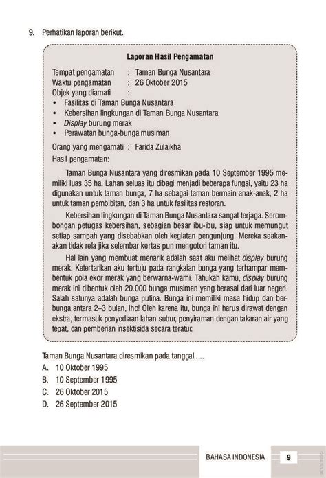 Contoh Laporan Hasil Pengamatan Untuk Sd Kelas Berbagai Contoh