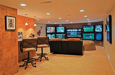 Man Cave For The Multi Sports Fan Watch All The Games At Once Man