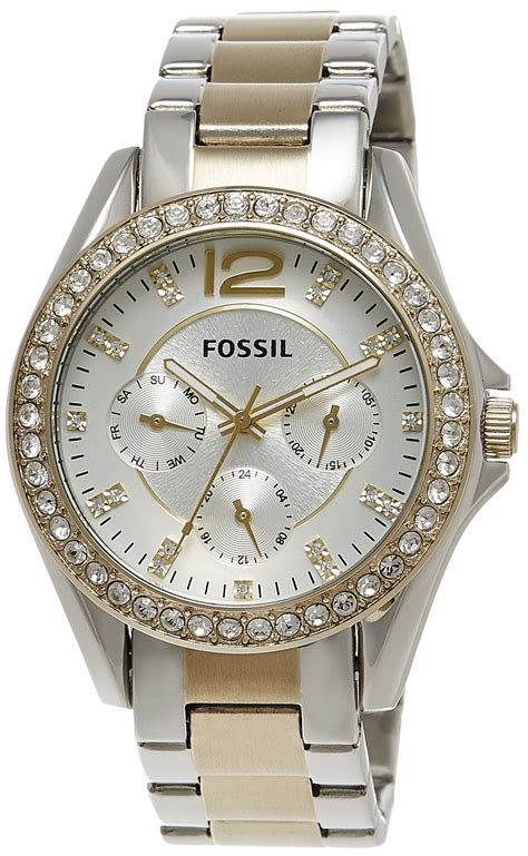 Fossil Women S Es3204 Riley Silver And Gold Tone Watch Fossil Watches Watches