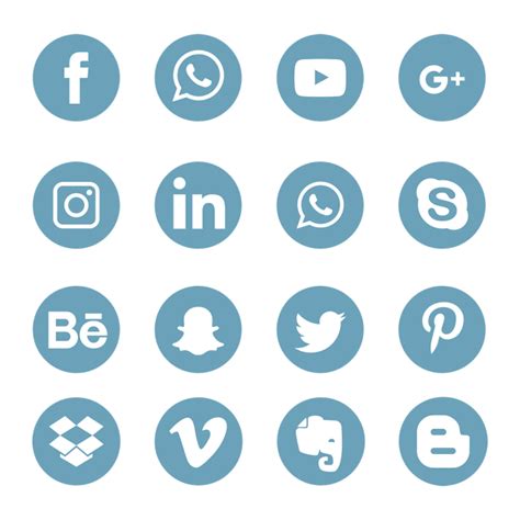 Blue Social Media Icons Set Logo Symbol Social Media Icon Png And