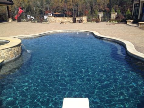 Stonescapes mini pebble aqua blue final product. Ocean Blue Pebble Sheen - Mediterranean - Pool - Raleigh ...