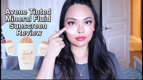 Avene Tinted Mineral Fluid Spf 50 Review Under Makeup Wear Test Youtube