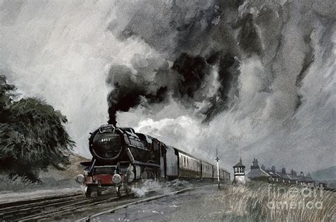 Steam Train At Garsdale Cumbria Painting By John Cooke