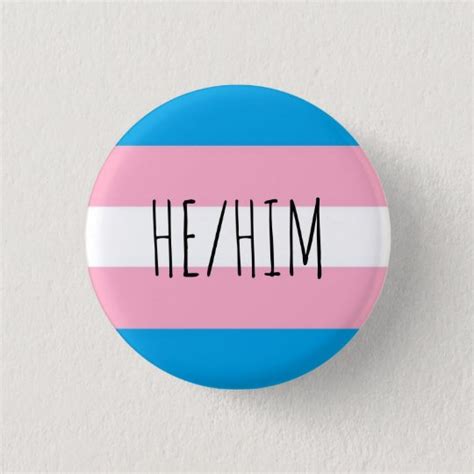 Hehim Pronouns Trans Pride Flag 3 Cm Round Badge Uk