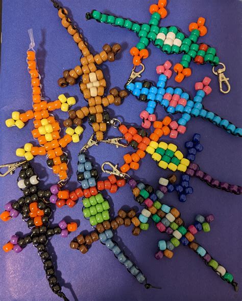 Custom Beaded Lizard Keychain Gecko Keychain Pony Bead Etsy