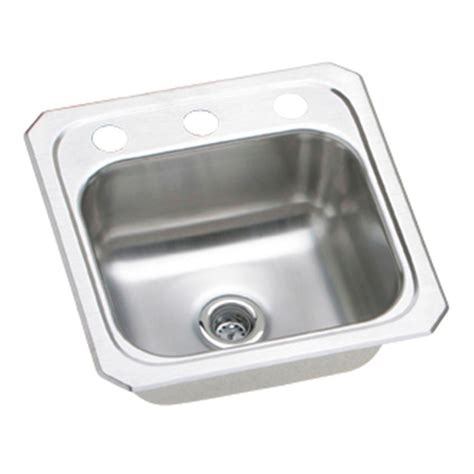 It's a single hole faucet, but it does come with it's own deck plate for installation in 3 hole sinks. Elkay Celebrity Drop-In Stainless Steel 15 in. 2-Hole Bar ...