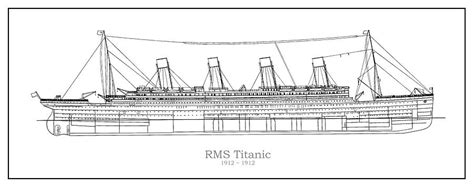 RMS Titanic ship plans. Drawing by StockPhotosArt Com