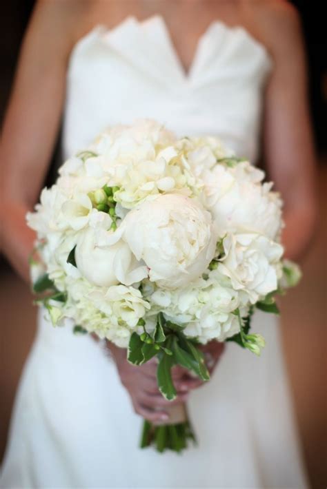 Beautiful White Peony And Hydrangea Bouquet Bridal Bouquet White