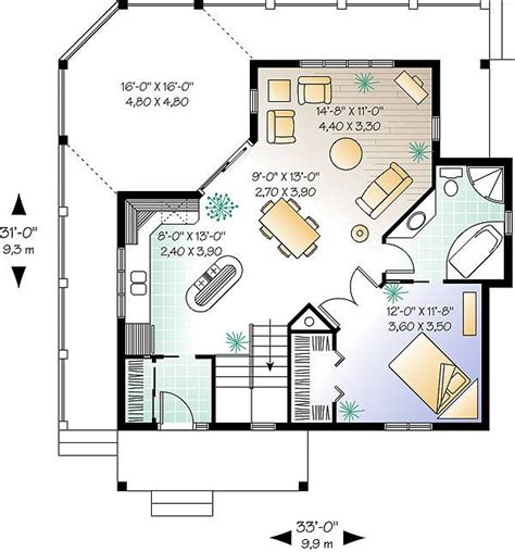 Country One Story House Plan With Open Concept And Fabulous Deck 1145