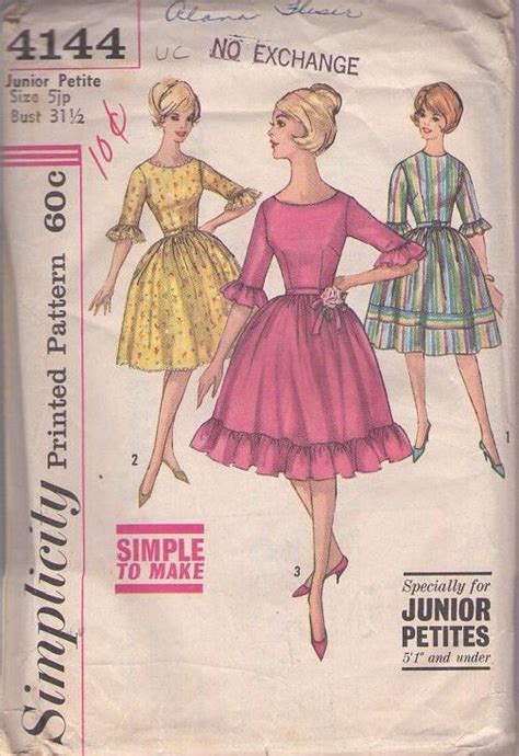 Momspatterns Vintage Sewing Patterns Simplicity 4144 Vintage 60s