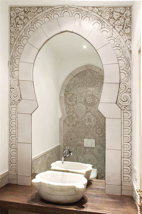 stunning moroccan bathroom with handmade ceramic tiles