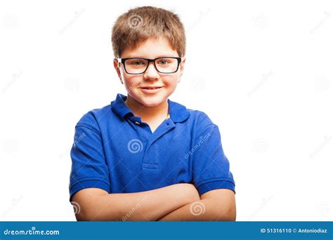 Happy Kid With Arms Crossed Stock Photo Image Of Background Smile