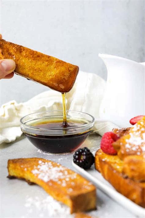Add the cinnamon sugar to each piece of bread, and then place the bread slices in a single layer in the prepared air fryer basket. Perfect Air Fryer French Toast Sticks - Colleen ...