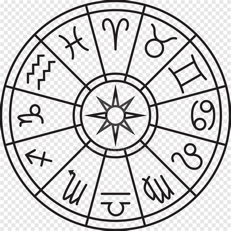 Round Black Illustration Zodiac Astrological Sign Horoscope Astrology