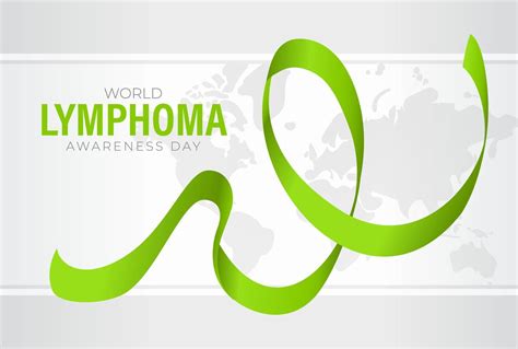 World Lymphoma Day Design Lime Green Ribbon Illustration For Lymphoma