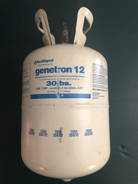 30 Lb Bottle Of Genetron R12 Freon Refrigerant Spw Industrial