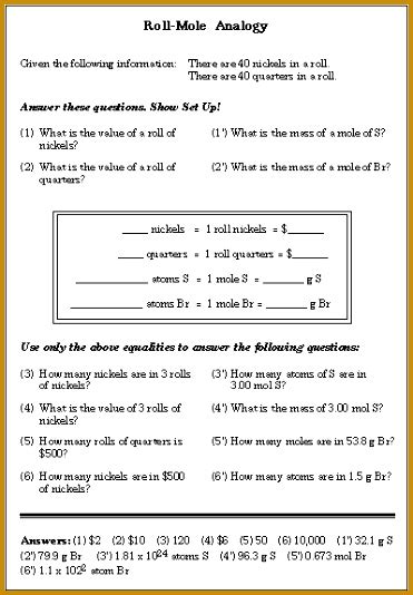 3 moles molecules and grams worksheet