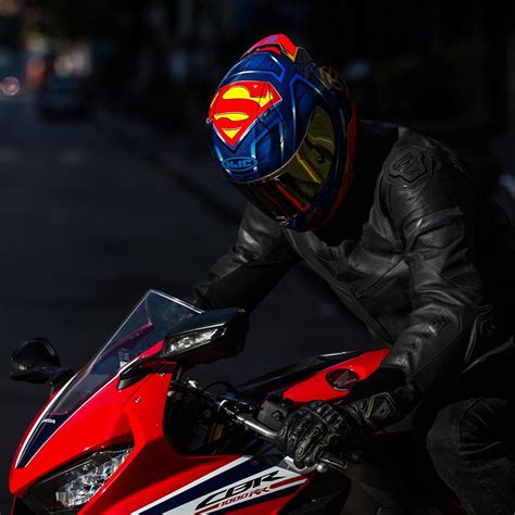 Hjc Rpha 11 Classy Look Superman Full Face Mc21 Motorcycle Motorbike