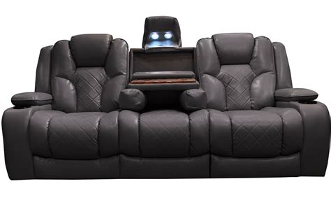 Panther fire leather power reclining sofa & console loveseat. Bastille Power Reclining Sofa with Drop Down Table at ...
