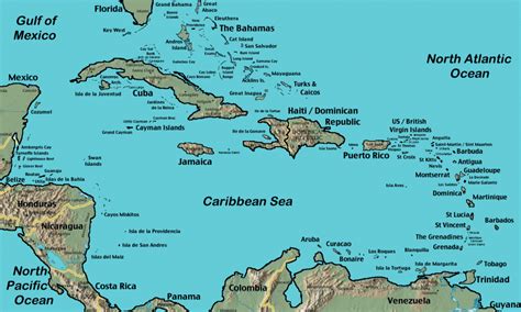 Printable Map Of Caribbean Islands Printable Blank World
