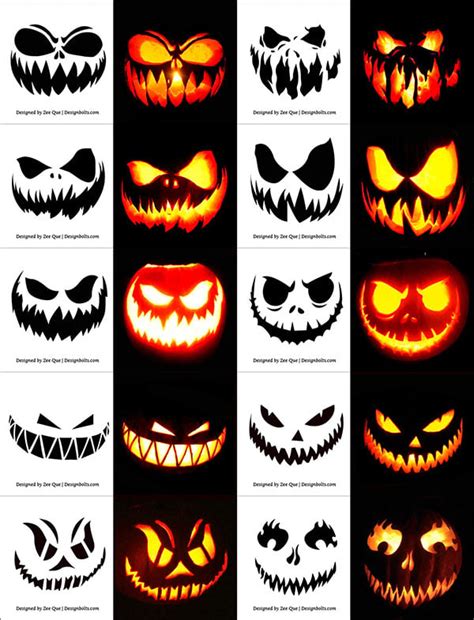 Printable Scary Pumpkin Faces
