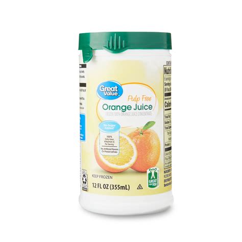 Great Value Pulp Free Orange Juice 12 Fl Oz Frozen
