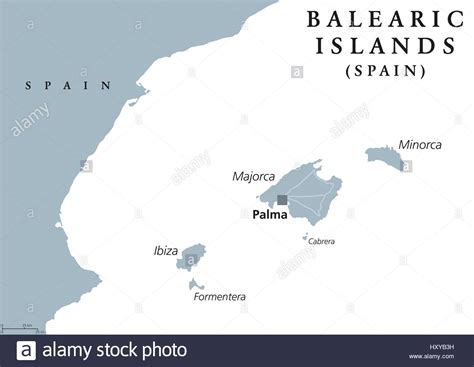 Palma mallorca presenta una superficie de 20,863 hectáreas. Menorca Map Fotos e Imágenes de stock - Alamy