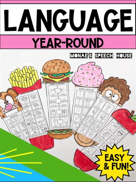 This engaging, colorful app includes over 2000 photos accompanied by audio instructions. YEAR-ROUND NO PREP LANGUAGE Speech Therapy 70+ THEMES # ...