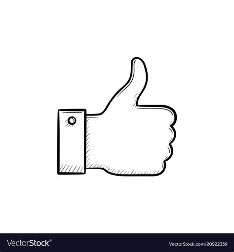 Thumb Up Hand Drawn Outline Doodle Icon Royalty Free Vector