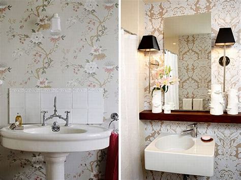 46 Wallpaper Ideas For Small Bathrooms On Wallpapersafari
