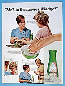 Vintage Ad 1969 Palmolive Dishwashing Liquid With Madge Television