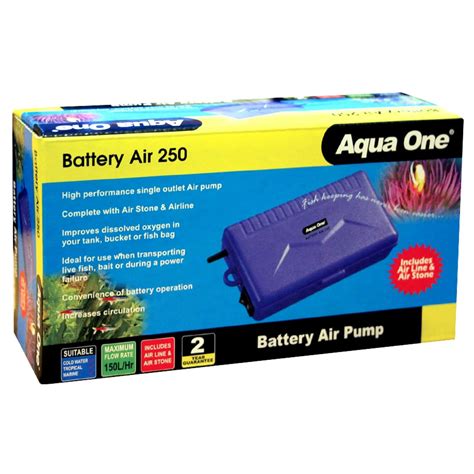 Aqua One Battery Air 250 Air Pump Portable 150lh Battery Operated