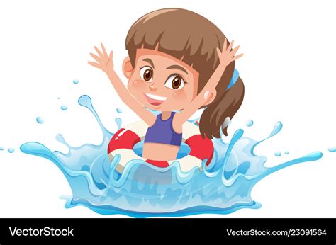 Girl Swimming In The Pool Royalty Free Vector Image