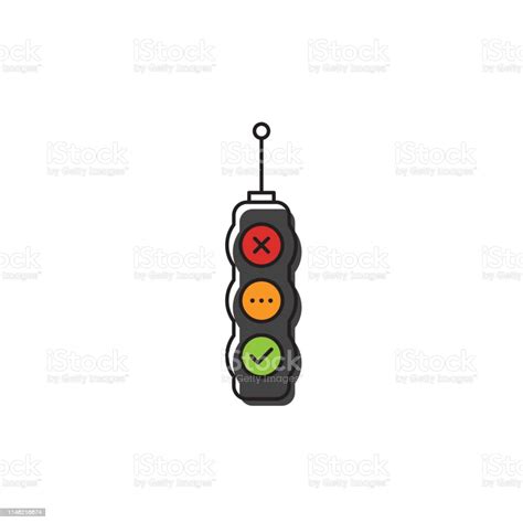 Traffic Light Vector Icon Concept Design Isolated On White Background
